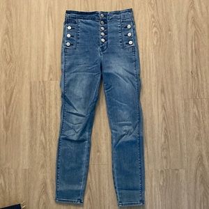 Jbrand jeans size 24 medium blue with silver buttons